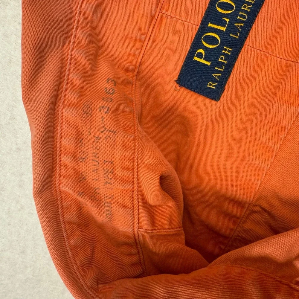 Polo Ralph Lauren Button Up Shirt Mens Large Orange‎ Long Sleeve Cotton Utility